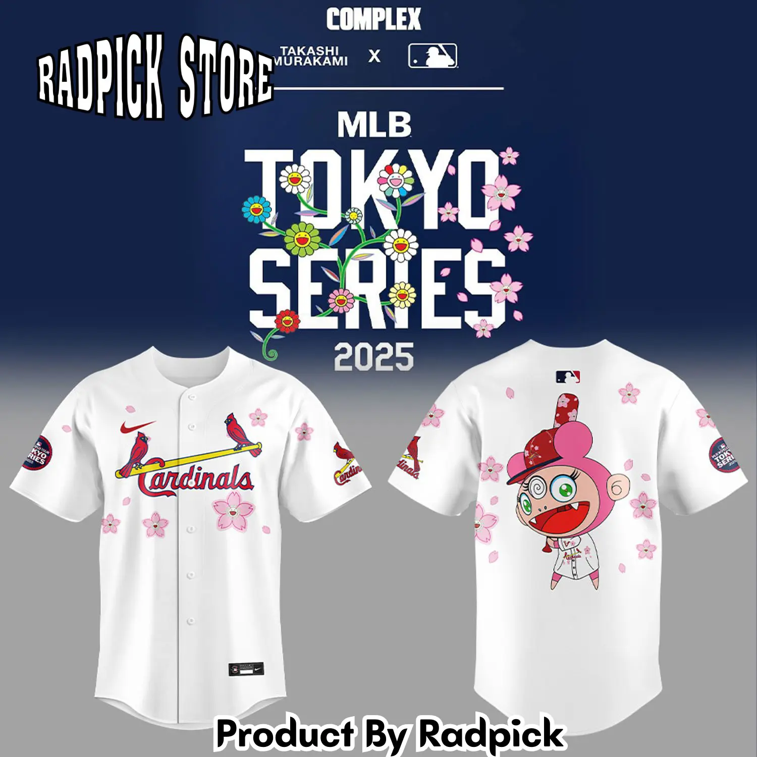 Radpick stlouis cardinals takashi murakami x mlb world tour tokyo series baseball jersey rp12745